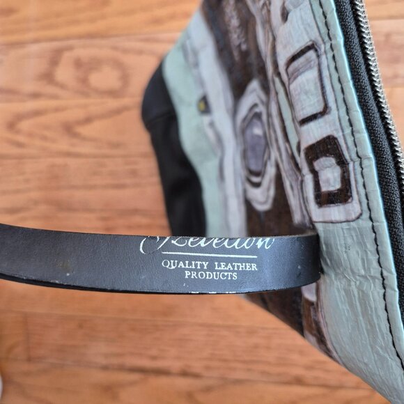 Retro Camera Print Leather Tote Bag Small OOAK One of a Kind Graphic Print - Picture 8 of 13